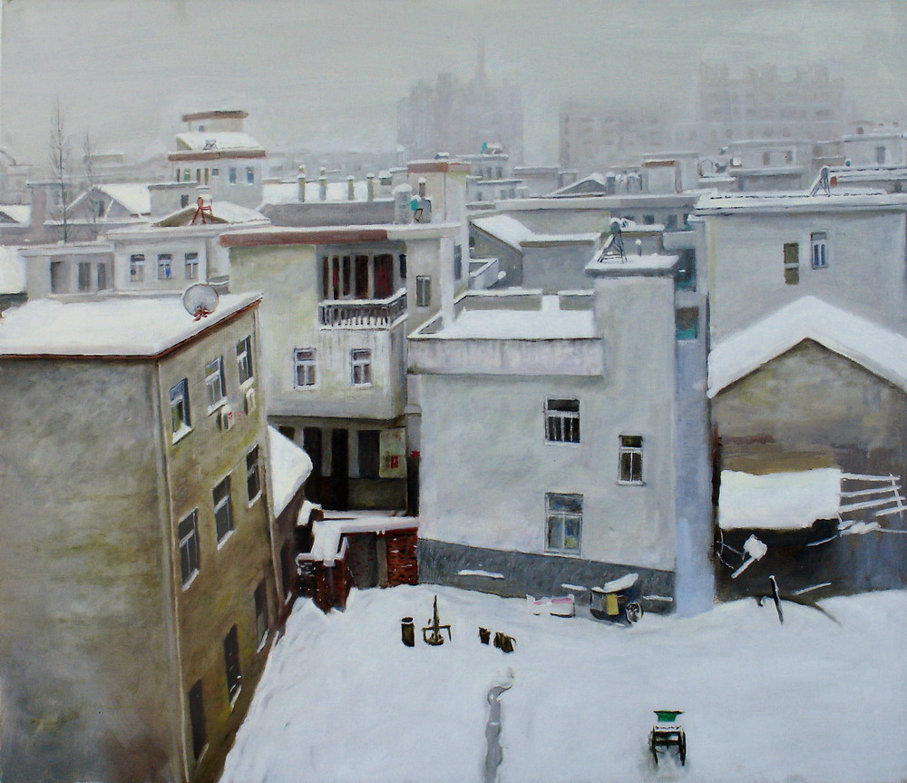 阳台下的雪80cm×70cm