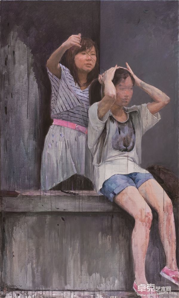 李诗文 黑头绳Black hair accessories 布面油画Oil on canvas  200x120cm  2011
