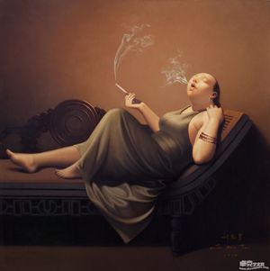 抽烟斗的女人No.90