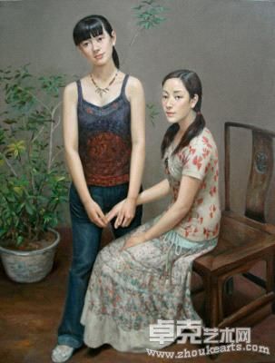 《好姐妹》布面油画120×160cm 2008年