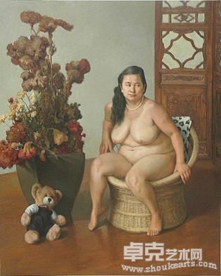 《鸡冠花》布面油画  170×220cm   2010年