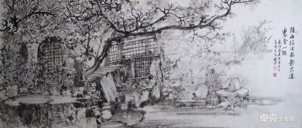 农舍一隅54X133cm