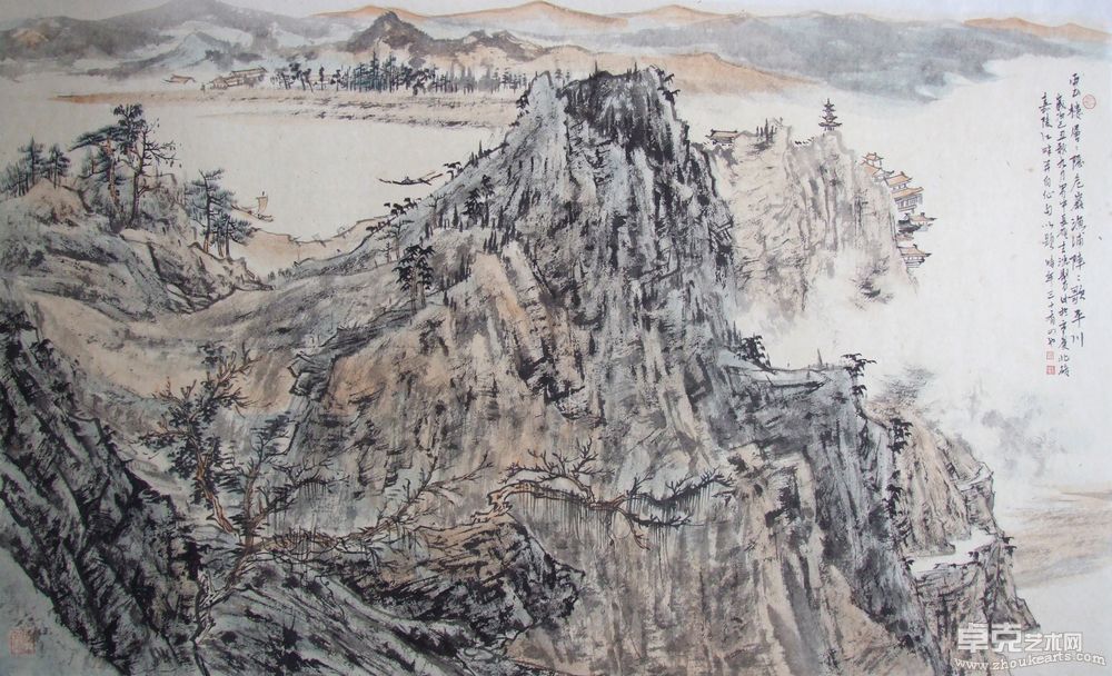 云楼渔浦67.5X115cm