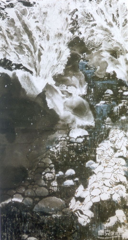 冰凌花 Ice crystal flowers72×41cm
