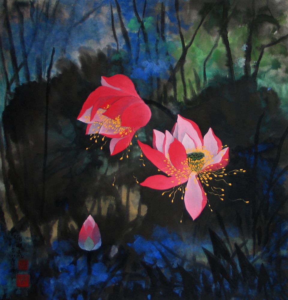 荷塘花语-168 x 68 cm