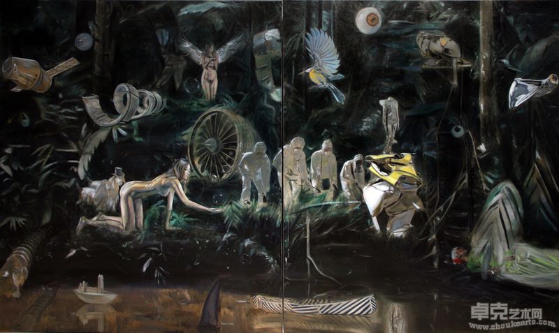 来日至上The Future Takes Top Priority 130cmX155cmX2 布面油画 Oil on Canvas 2011