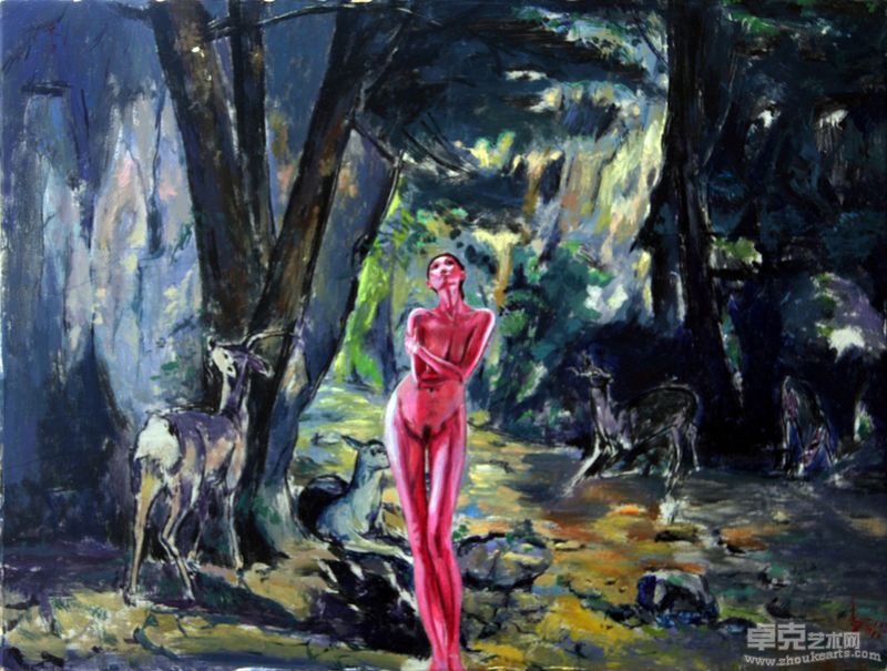 绿林 Green Wood 31cmX41cm木板油画 Oil on Wooden Board 2011