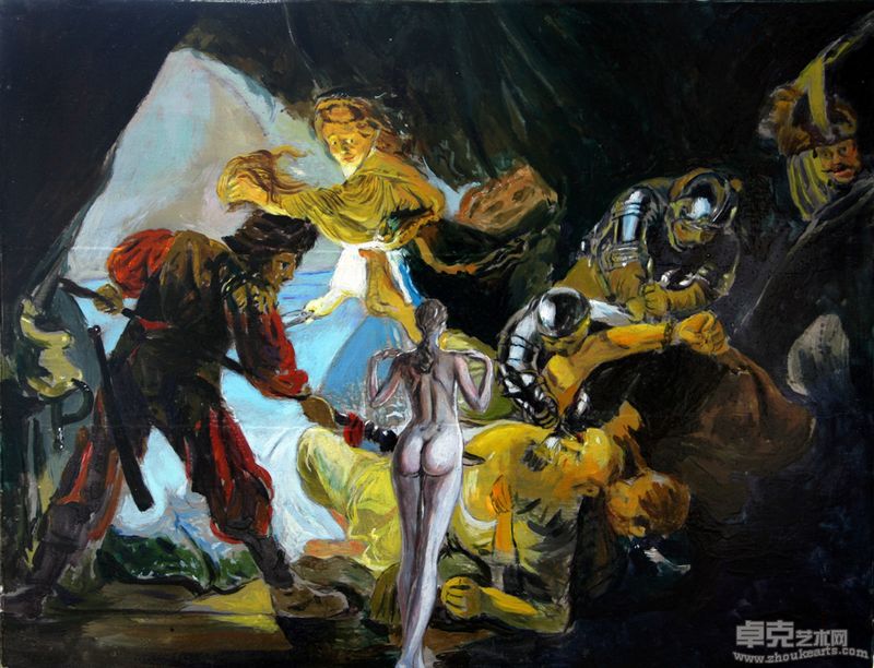 英雄之死 The Decease OF a Hero 35.5cmX46cm木板油画 Oil on Wooden Board 2011