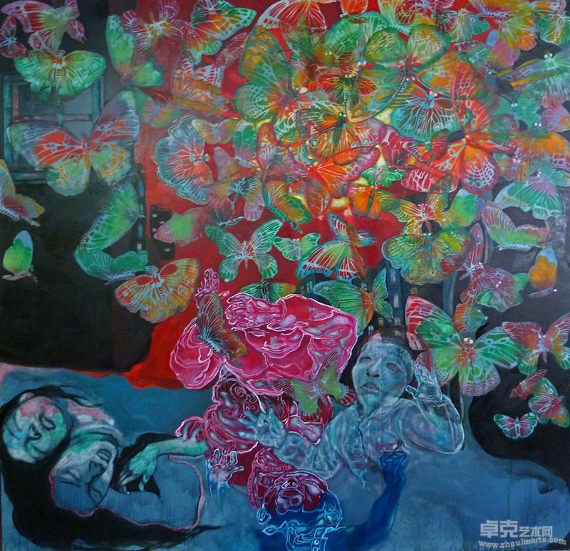 黄刚勇-蝴蝶200cm x 200cm（油画）