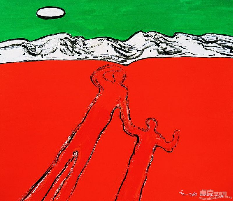 凝望远山 布面丙烯 190X220cm   2009