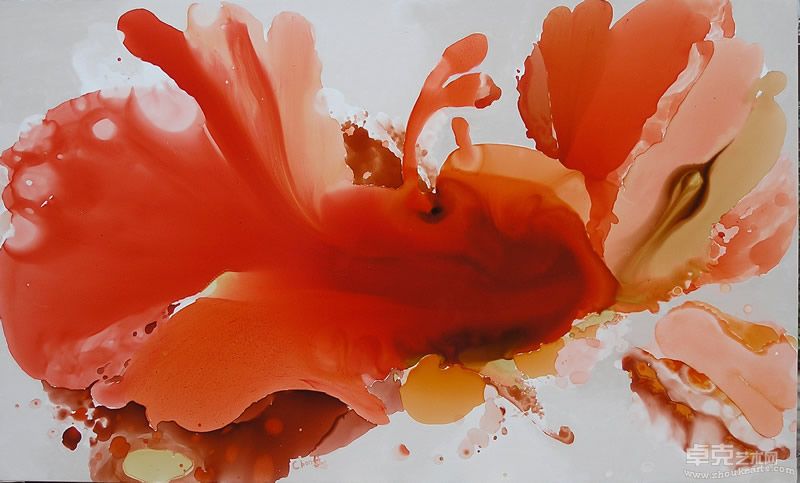 Flowers on the Other Bank 9  彼岸花9 布面综合材料110X180cm