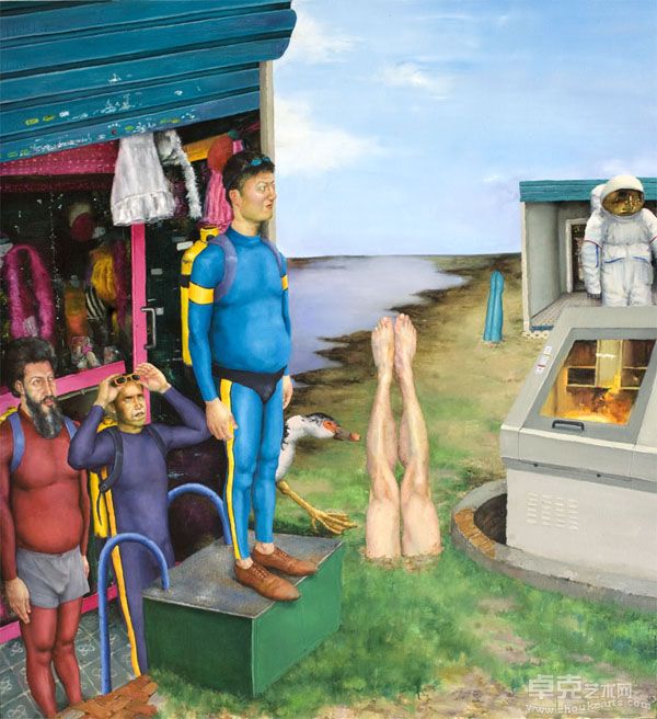 李剑锋 170x160cm 《卷帘门下的综合症》 亚麻油彩 2011 拷贝