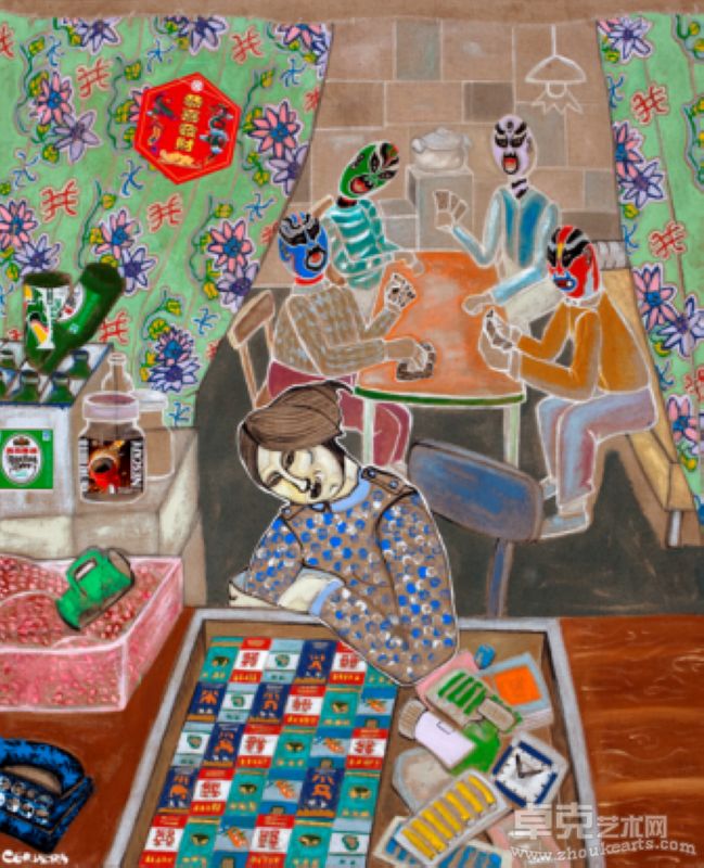 C’EST ARRIVé PRéS DE CHEZ MOI这是在我家附近,146 x 114 cm,acrylique et technique mixte sur toile布面丙烯及综合材料