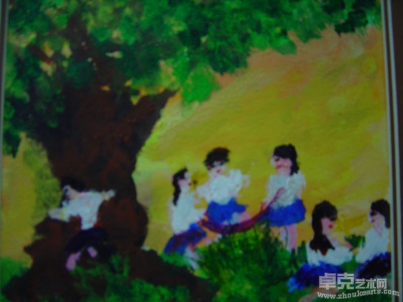黄美廉 孤獨中的安慰 (During the lonely childhood) 布面油画 26x26cm 2007
