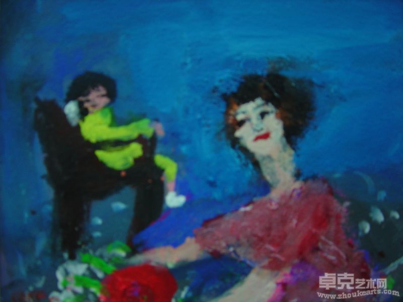 黄美廉 粒粒皆辛苦(Life is difficult) 布面油画  26x26 cm  2007