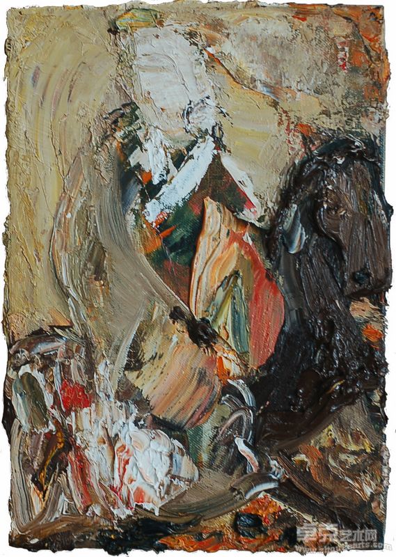 唐勇钢《骑马者》27x35cm