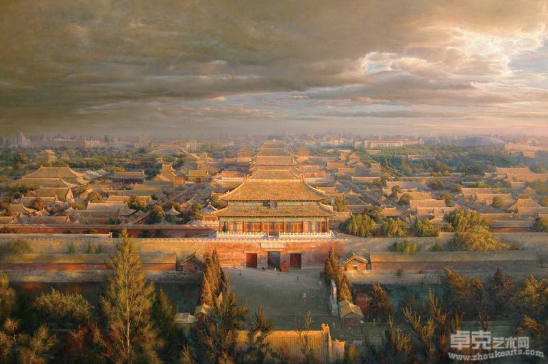 02-霞光中的紫禁城-130×200cm,2011年
