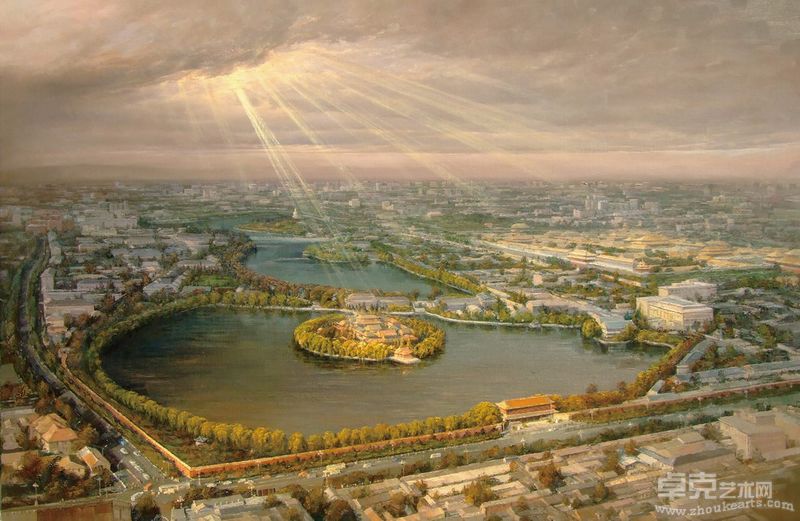 03-都市风景之中南海-130×200cm,2011年