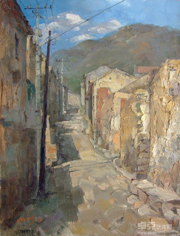 26-灵水举人村之小巷，80x60cm,2010年