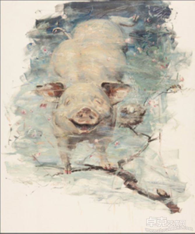 0774 树上猪190x160cm  2007
