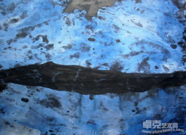 画家张汉生蓝色梦幻水墨作品之一