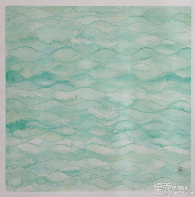 Li Tingting 李婷婷 _ Water No.2 水 70 x 70 cm  Ink and color on paper 纸本设色 2011