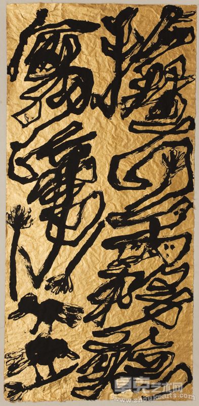 Listening to Chirping Birds, Under the Embrace of Deep Mountains Fogs拥山雾 听禽啼180 x 86 cm Rice paper, ink and acrylic宣纸 墨 丙烯 2011
