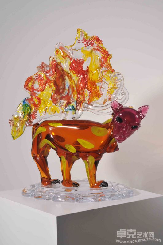 孙良《焰》90x41cm玻璃雕塑 2008年