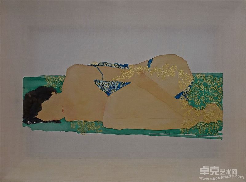 潘曦《沉迷之廿四》30x40 综合材料丝绢