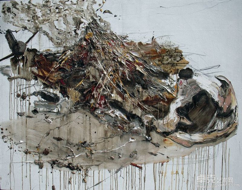 王旭《残骸之四》 100X80cm 布面油画 2011