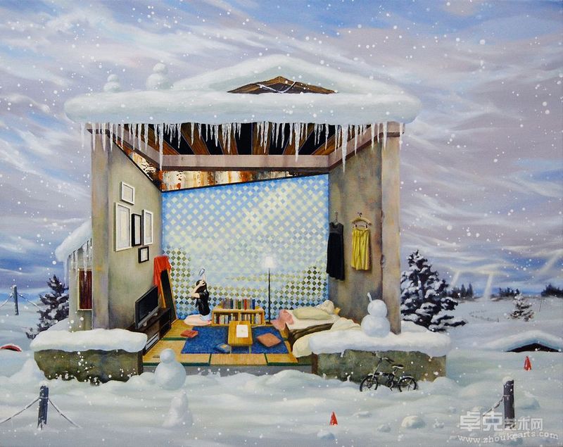 大川心平《雪天》布面丙烯 910×727 2010