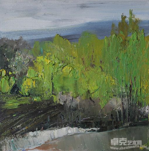 梁福莲作品：春绿30×30cm 2010