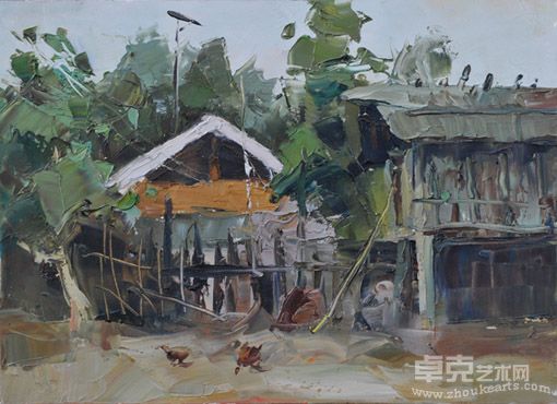 梁福海作品：东北人家 24×33.4cm 2010