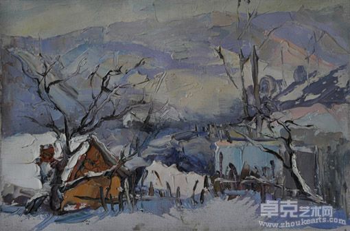 梁福莲作品：雪村之二 32×21.5cm 2009
