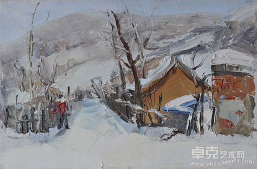 梁福莲作品：雪村之一 32×21.5cm 2009