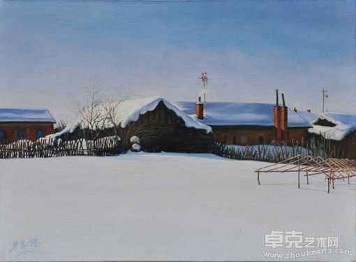 牛家播作品：长白雪霁  56x41cm 2011年