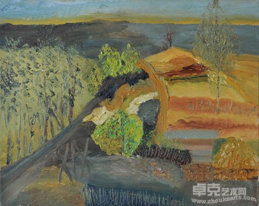 郑海艳作品：黄昏秋色  33×41cm 2007
