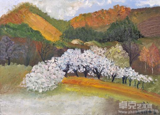 郑海艳作品：李子花开 33×46cm 2011