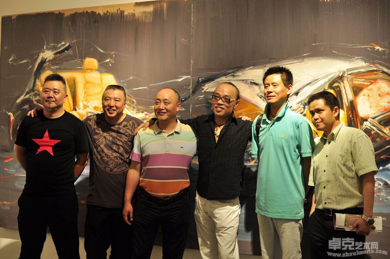 左起杨述、冯斌、张杰、刘宇、翁凯旋、庞茂琨（四川美术学院81级油画系老同学）