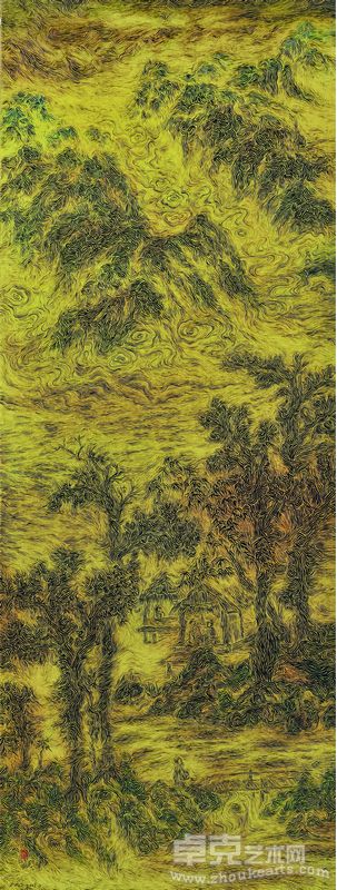 张翊《草阁延宾》 200X 76CM 布面油画 2009年