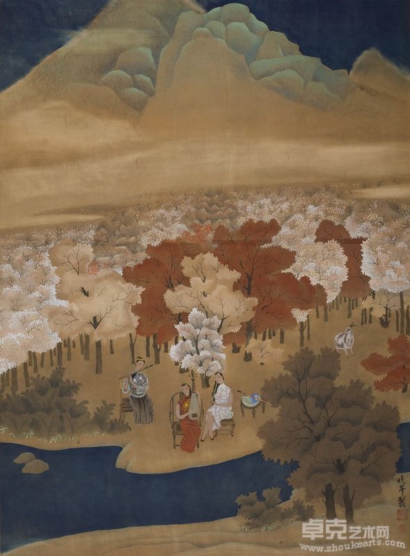 江南丝竹.纸本水墨.161cmx120cm.1993