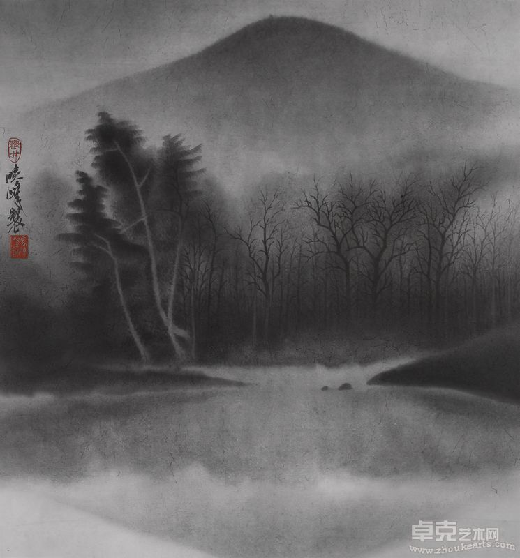 秋山雨意.纸本水墨.67cmx72cm.2011