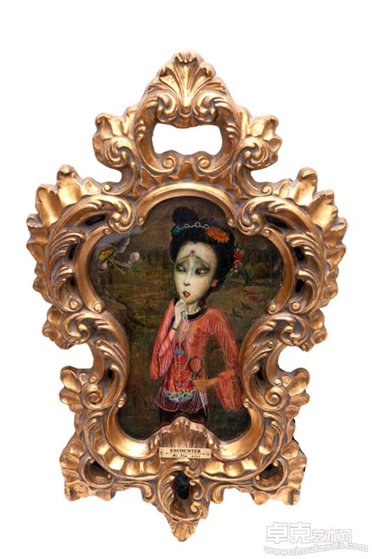 Encounter,Tempera on Wooden Board,39×29cm,Frame 75.5×47.5cm 2009