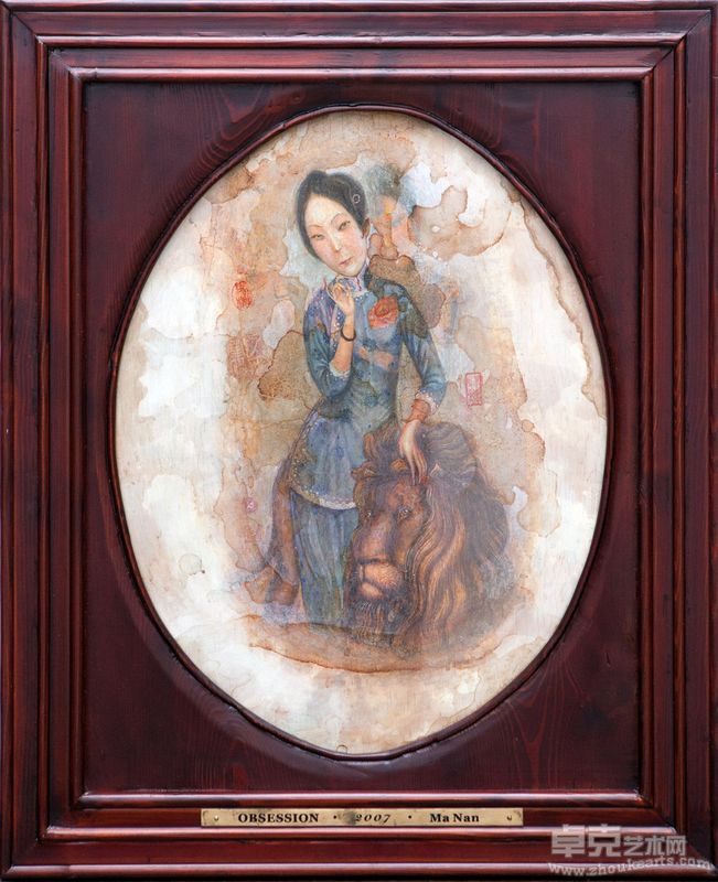 Obsession, Tempera on Wooden Board,2007,  46.5×35cm,Frame76.5×55cm