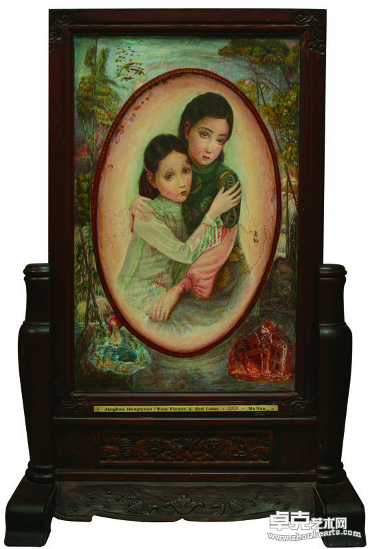 眉间心上, Janghwa & Hongryeon, 2008, Tempera on Wooden Board, 79×53cm, Frame 109×73cm