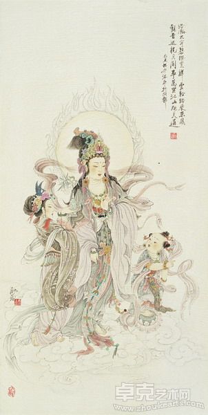 武卫萍   观音出行图   66x131cm