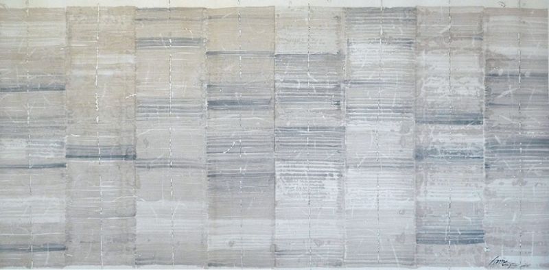 文化虫洞-竹影如书 白明 安徽宣纸、八大书画墨、茶汁、牛胶、香火 123x235cm 2009年