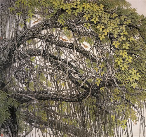 方楚雄作品《鼎湖山中》　2008年入选新时期中国画之路绘画艺术大展