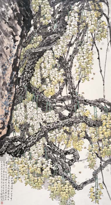 方楚雄作品《幽谷繁花》 2003年入选第二届全国中国画展