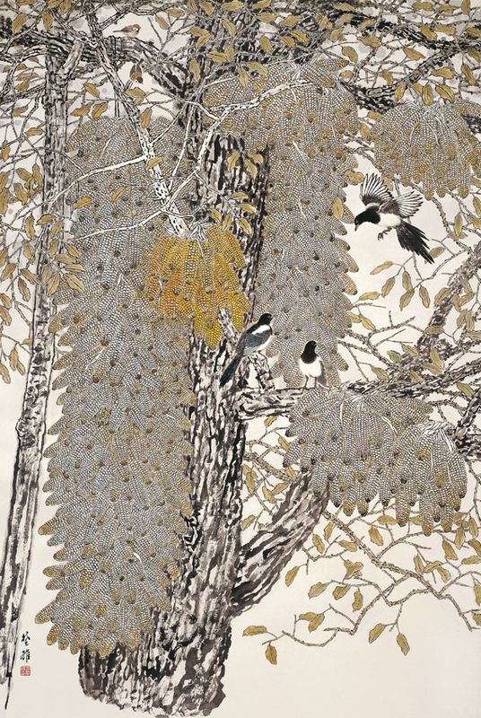 方楚雄作品《喜报丰年》 2009年入选第十一届全国美术展览